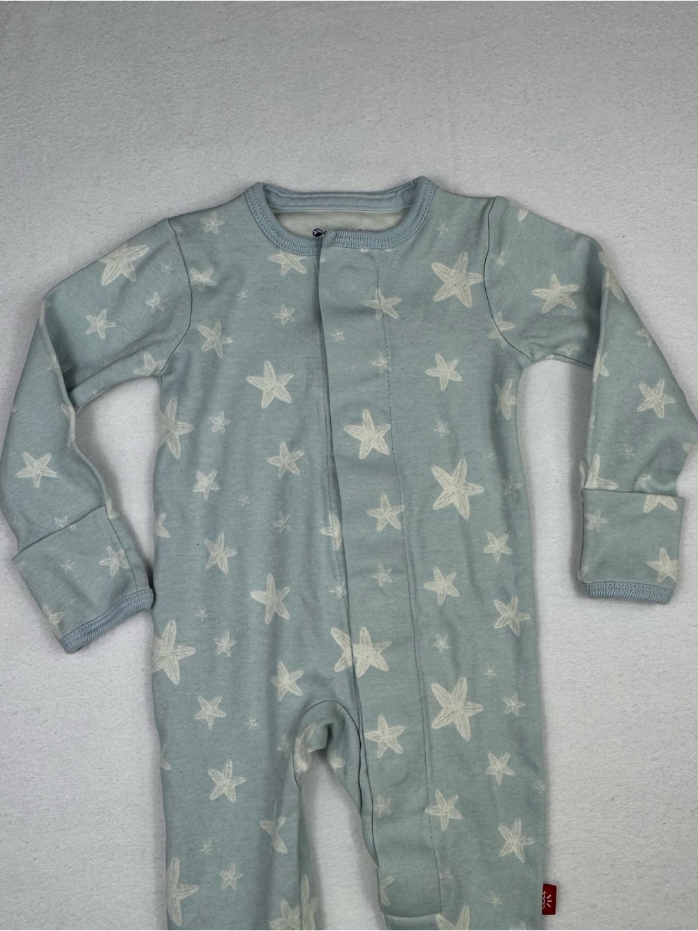 Magnetic Me Pale Blue Star Print Footie